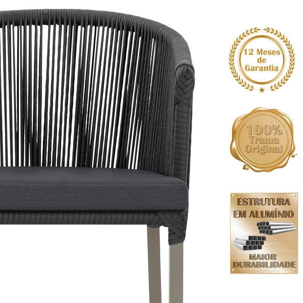 Mesa Com 4 Cadeiras E Noronha Estofado 11 Trama Original Preto - 3