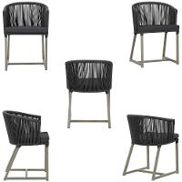 Mesa Com 4 Cadeiras E Noronha Estofado 11 Trama Original Preto - 2