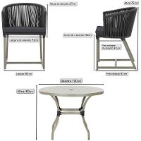 Mesa Com 4 Cadeiras E Noronha Estofado 11 Trama Original Preto - 5