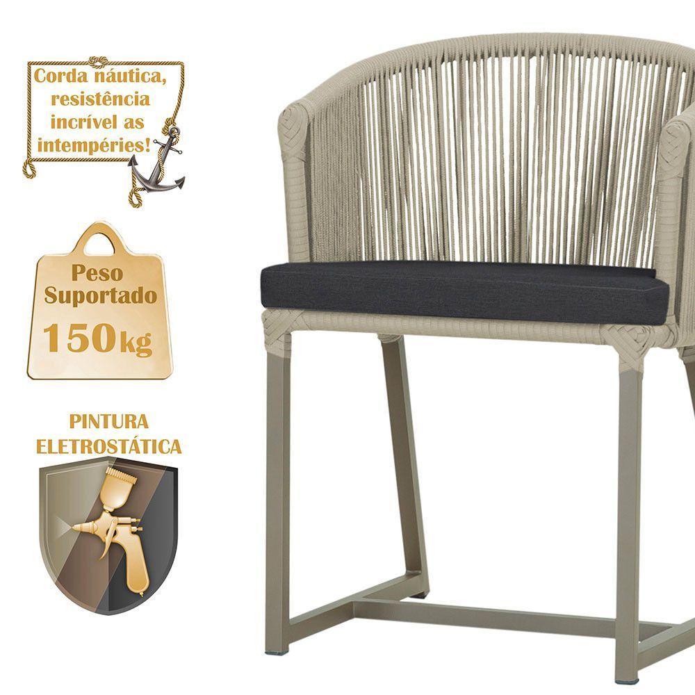 Mesa Com 4 Cadeiras E Noronha Estofado 11 Trama Original Rami - 4