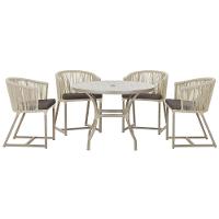 Mesa Com 4 Cadeiras E Noronha Estofado 11 Trama Original Rami - 1