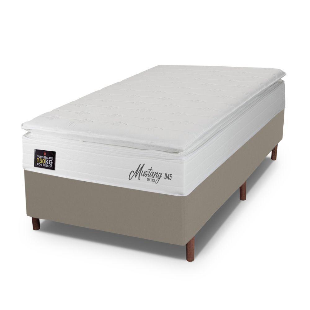 Cama Box Baú Solteiro Hellen Mustang Espuma D45 Branco - 1