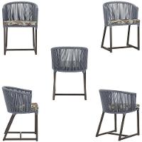 Mesa E 6 Cadeiras E Noronha Marrom E6 Trama Original Prata - 5