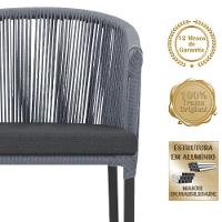 Mesa E 6 Cadeiras E Noronha Preto E11 Trama Original Prata - 3