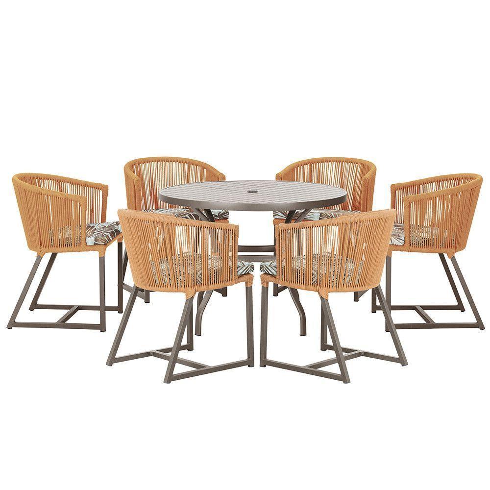 Mesa E 6 Cadeiras E Noronha Marrom E6 Trama Original Terra Cota - 1