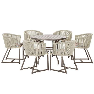 Mesa E 6 Cadeiras E Noronha Marrom E6 Trama Original Rami