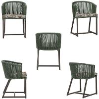 Mesa E 6 Cadeiras E Noronha Marrom E6 Trama Original Verde - 5