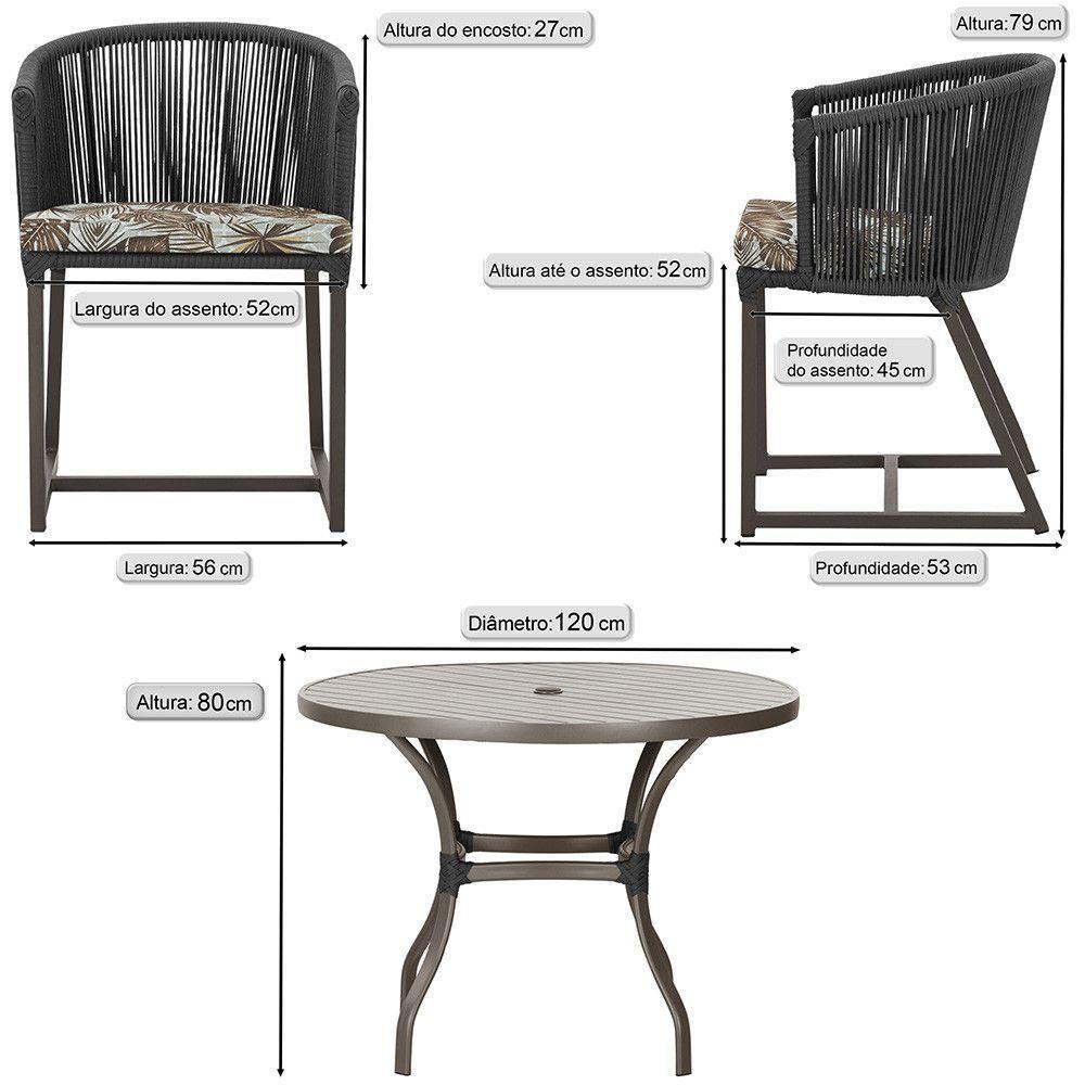 Mesa E 6 Cadeiras E Noronha Marrom E6 Trama Original Preto - 2