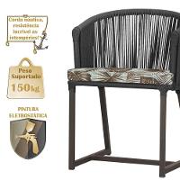 Mesa E 6 Cadeiras E Noronha Marrom E6 Trama Original Preto