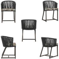 Mesa E 6 Cadeiras E Noronha Marrom E6 Trama Original Preto - 5