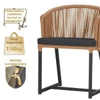 Mesa E 6 Cadeiras E Noronha Preto E11 Trama Original Terra Cota