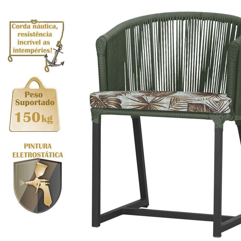 Mesa E 6 Cadeiras E Noronha Preto E6 Trama Original Verde - 4