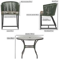 Mesa E 6 Cadeiras E Noronha Preto E6 Trama Original Verde - 2