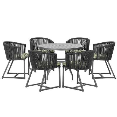 Mesa E 6 Cadeiras E Noronha Preto E5 Trama Original Preto