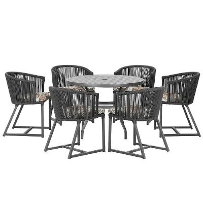 Mesa E 6 Cadeiras E Noronha Preto E6 Trama Original Preto