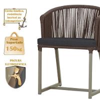 Mesa Com 4 Cadeiras E Noronha Estofado 11 Trama Original Marrom