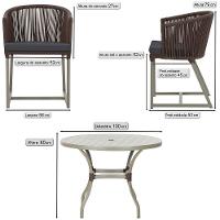 Mesa Com 4 Cadeiras E Noronha Estofado 11 Trama Original Marrom - 6