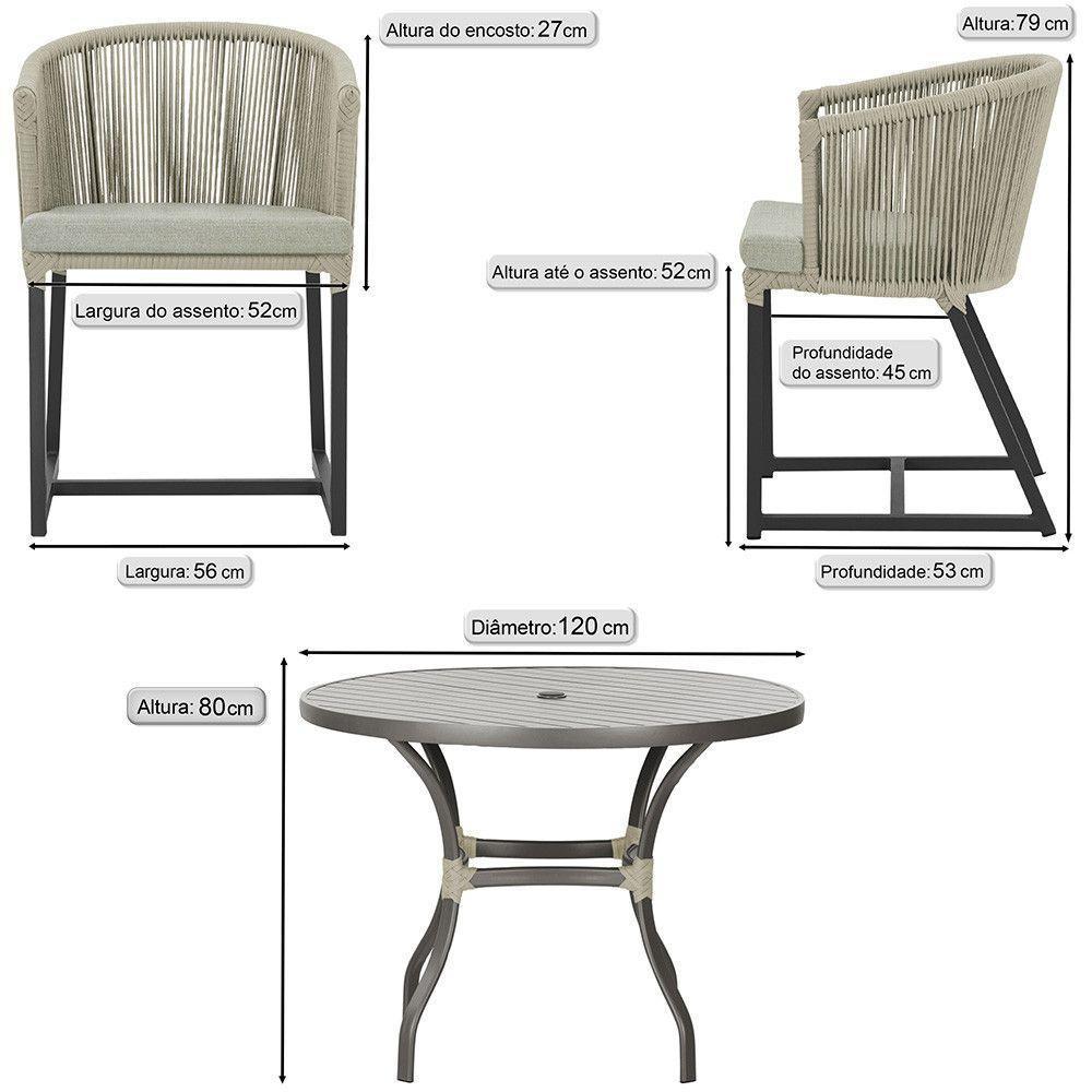 Mesa E 6 Cadeiras E Noronha Preto E3 Trama Original Rami - 2