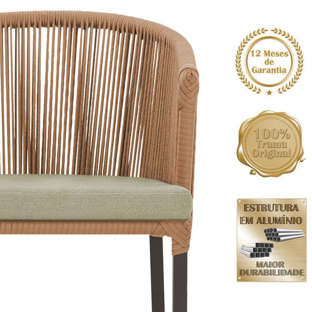 Mesa E 6 Cadeiras E Noronha Marrom E7 Trama Original Terra Cota - 3