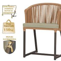 Mesa E 6 Cadeiras E Noronha Marrom E7 Trama Original Terra Cota