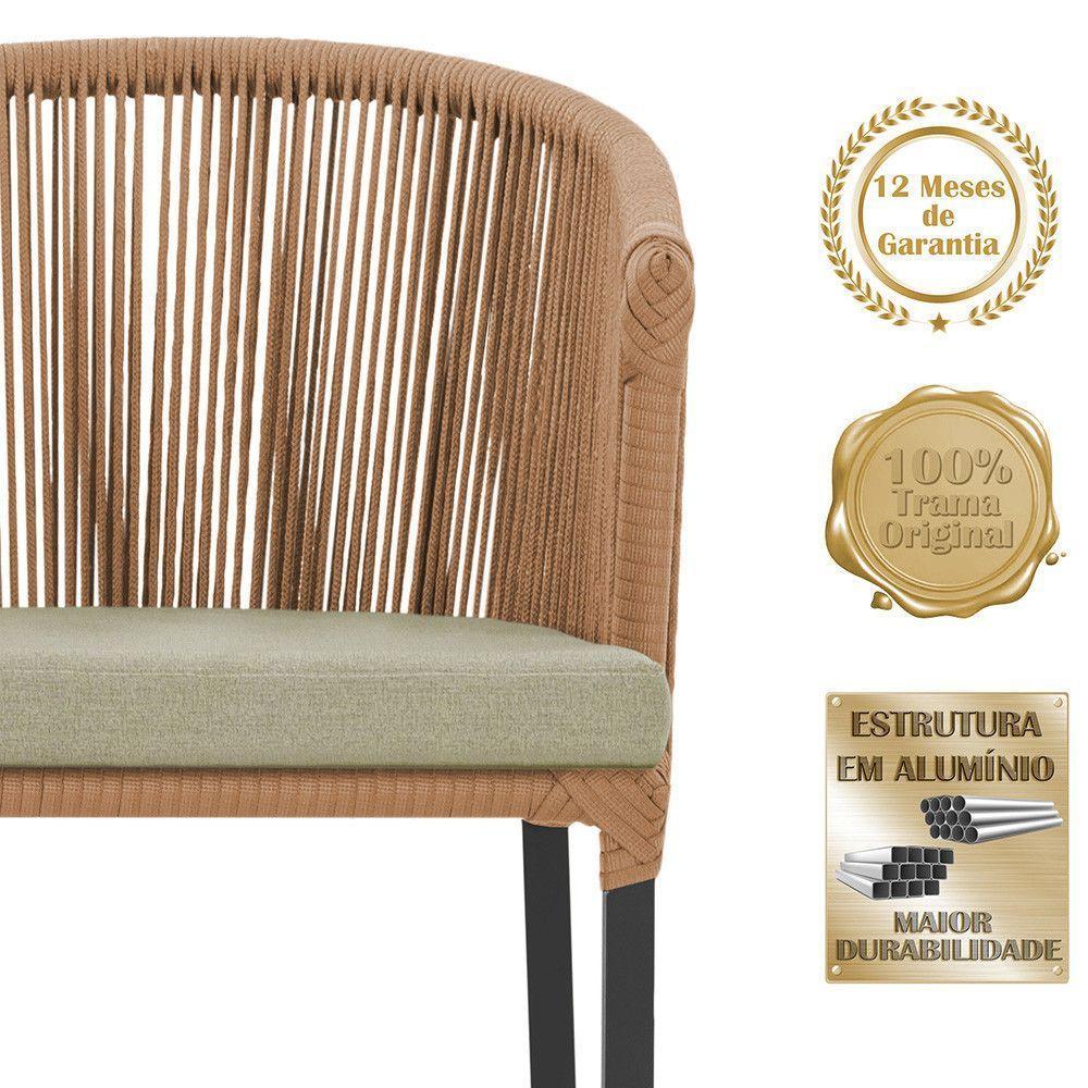 Mesa E 6 Cadeiras E Noronha Preto E7 Trama Original Terra Cota - 3