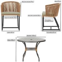 Mesa E 6 Cadeiras E Noronha Preto E7 Trama Original Terra Cota - 2