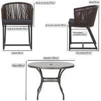 Mesa E 6 Cadeiras E Noronha Preto E11 Trama Original Marrom - 2