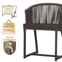 Mesa E 6 Cadeiras E Noronha Preto E11 Trama Original Marrom