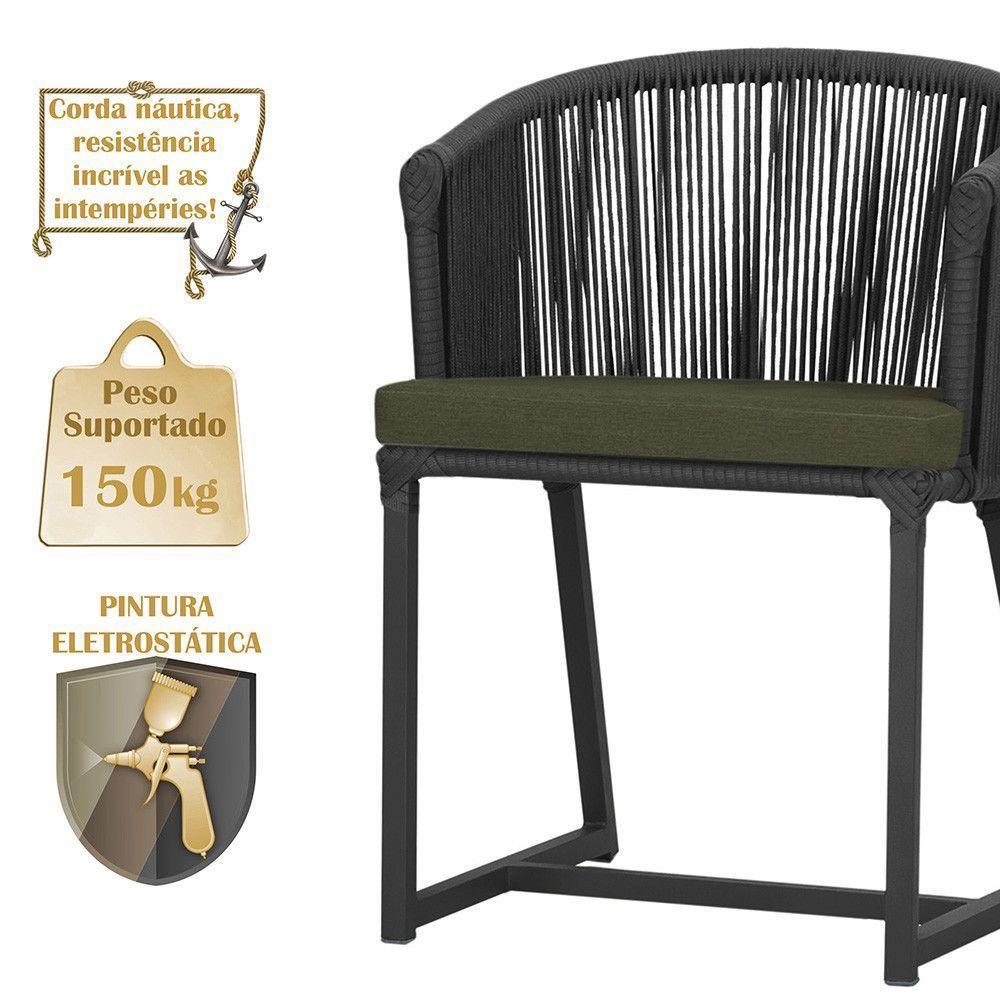 Mesa E 6 Cadeiras E Noronha Preto E13 Trama Original Preto - 4