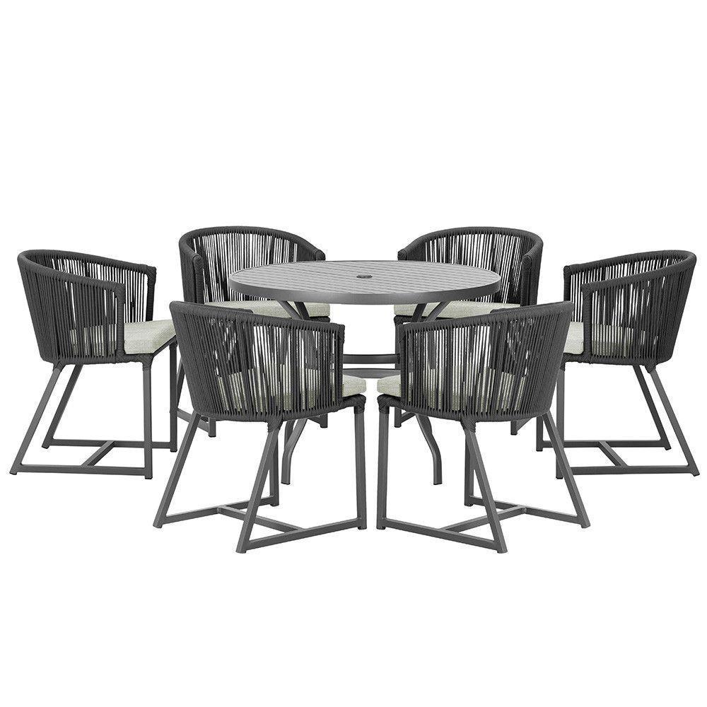 Mesa E 6 Cadeiras E Noronha Preto E3 Trama Original Preto - 1