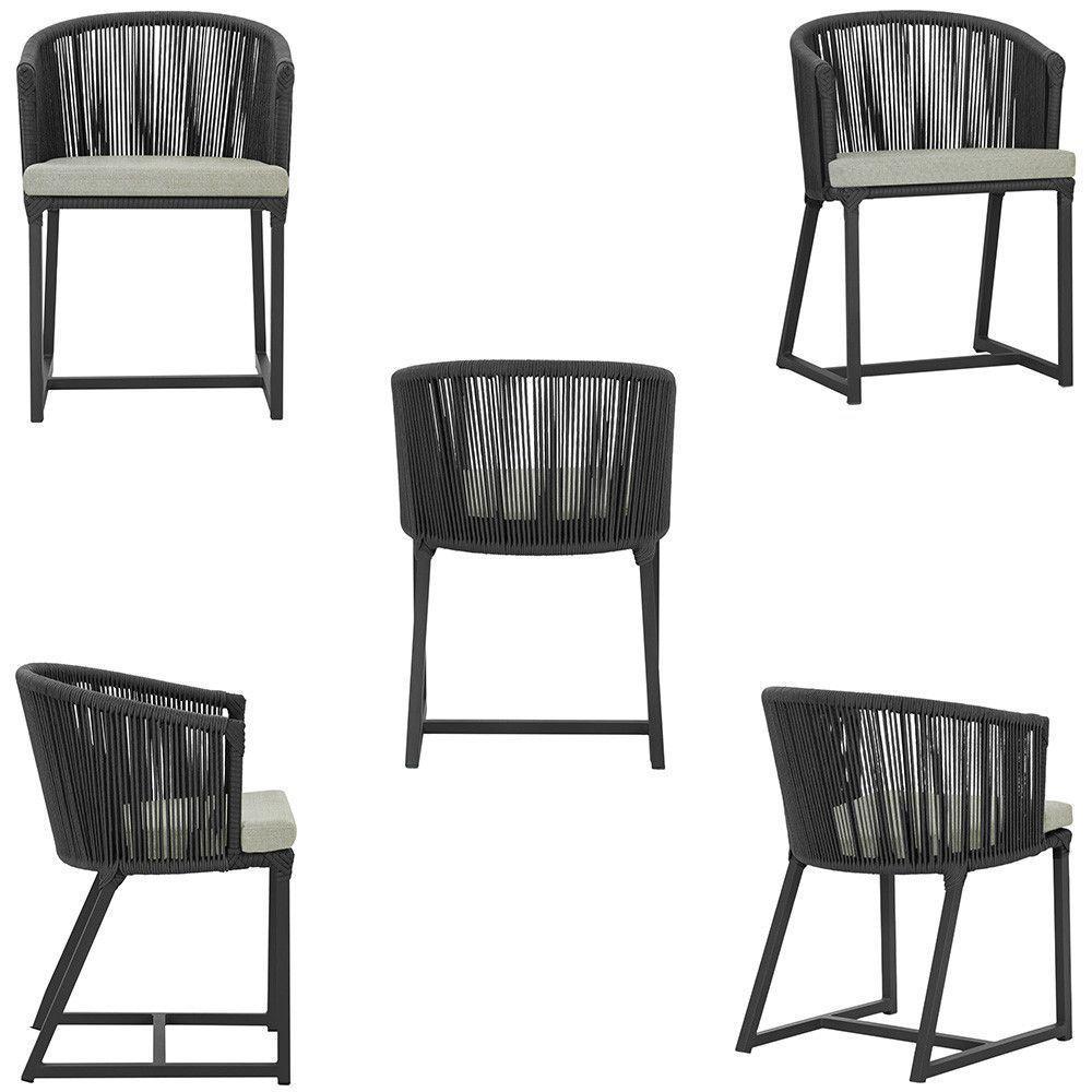 Mesa E 6 Cadeiras E Noronha Preto E3 Trama Original Preto - 5