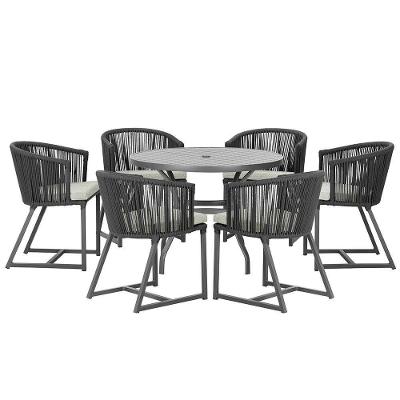 Mesa E 6 Cadeiras E Noronha Preto E3 Trama Original Preto