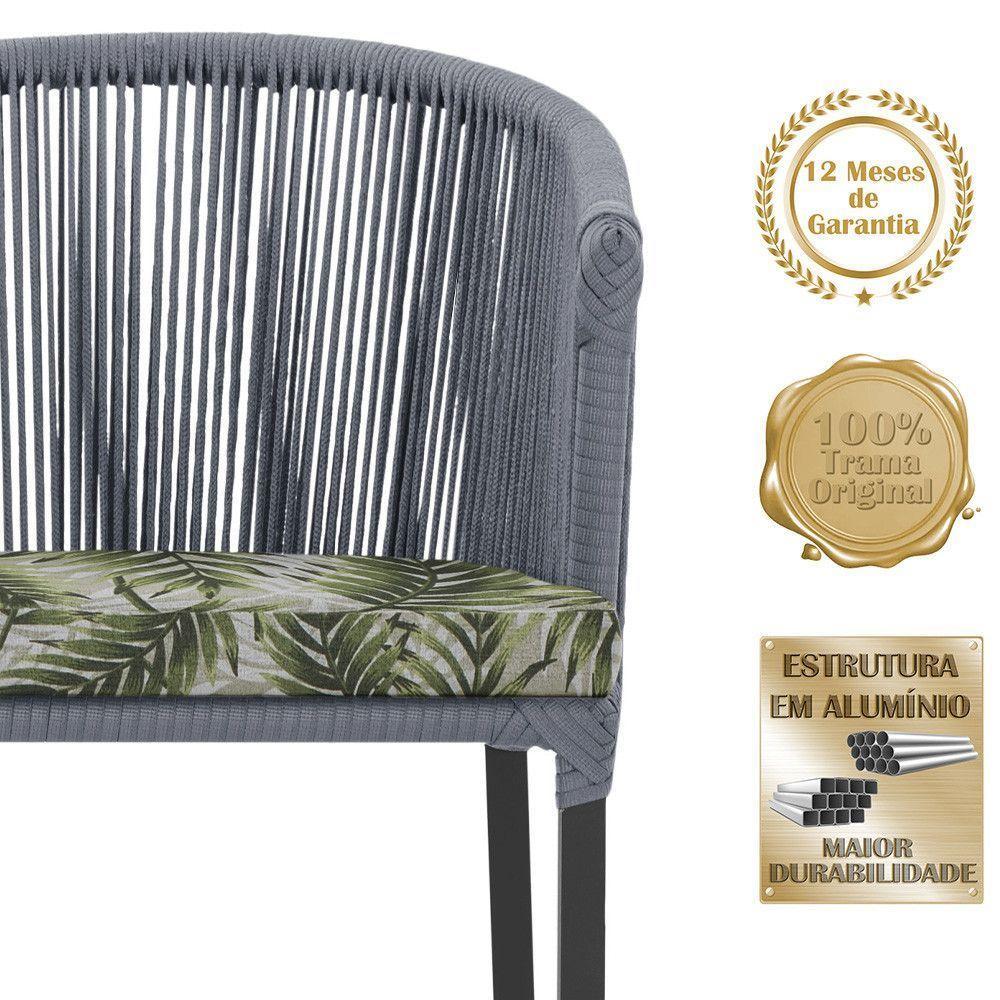 Mesa E 6 Cadeiras E Noronha Preto E5 Trama Original Prata - 3