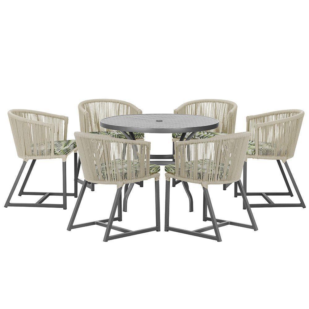 Mesa E 6 Cadeiras E Noronha Preto E5 Trama Original Rami - 1