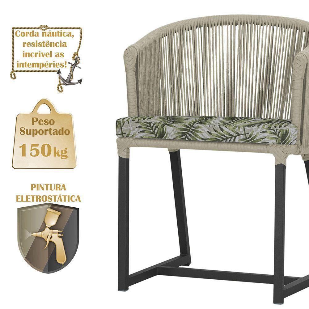 Mesa E 6 Cadeiras E Noronha Preto E5 Trama Original Rami - 4