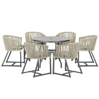 Mesa E 6 Cadeiras E Noronha Preto E5 Trama Original Rami - 1