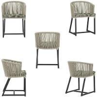 Mesa E 6 Cadeiras E Noronha Preto E5 Trama Original Rami - 5