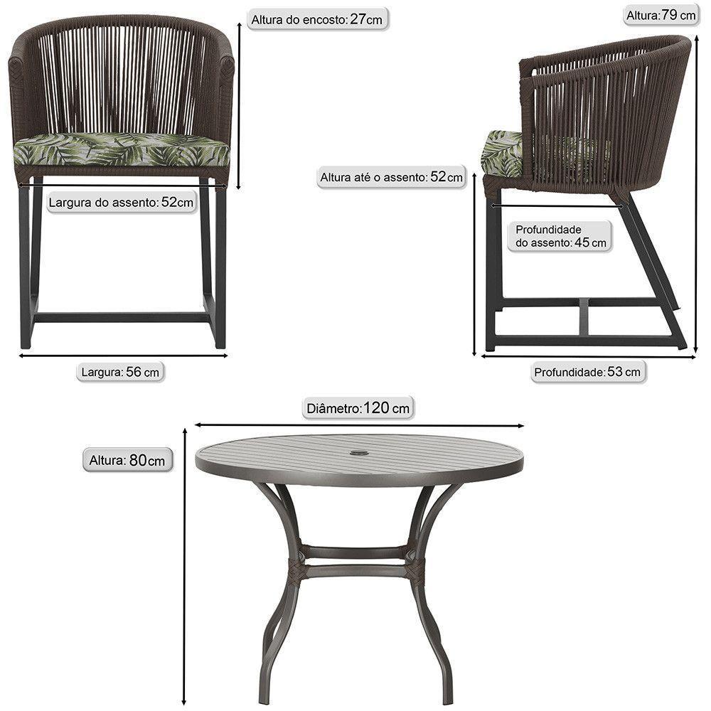 Mesa E 6 Cadeiras E Noronha Preto E5 Trama Original Marrom - 2