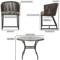 Mesa E 6 Cadeiras E Noronha Preto E5 Trama Original Marrom - 2