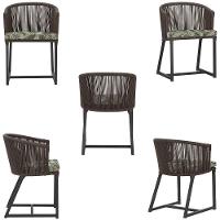 Mesa E 6 Cadeiras E Noronha Preto E5 Trama Original Marrom - 5