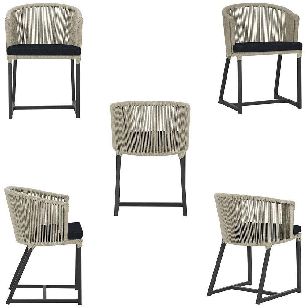 Mesa E 6 Cadeiras E Noronha Preto E12 Trama Original Rami - 5