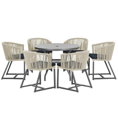 Mesa E 6 Cadeiras E Noronha Preto E12 Trama Original Rami