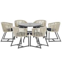 Mesa E 6 Cadeiras E Noronha Preto E12 Trama Original Rami - 1