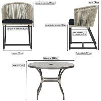 Mesa E 6 Cadeiras E Noronha Preto E12 Trama Original Rami - 2