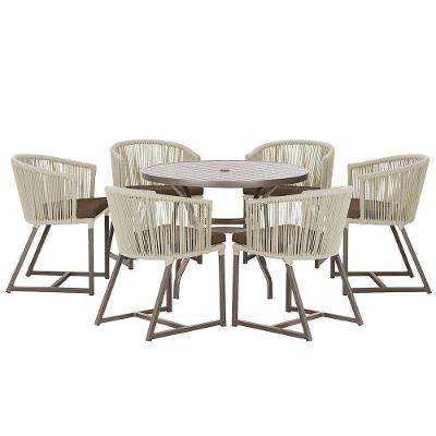 Mesa E 6 Cadeiras E Noronha Marrom E9 Trama Original Rami