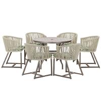 Mesa E 6 Cadeiras E Noronha Marrom E5 Trama Original Rami - 1