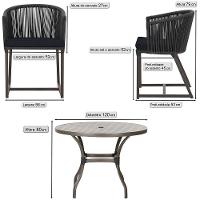 Mesa Com 6 Cadeiras De Jantar Noronha E12 Trama Original Preto - 3