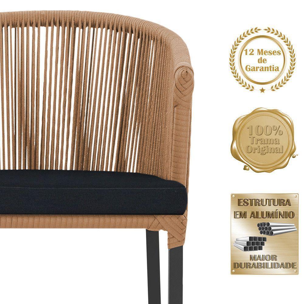 Mesa E 6 Cadeiras E Noronha Preto E12 Trama Original Terra Cota - 3