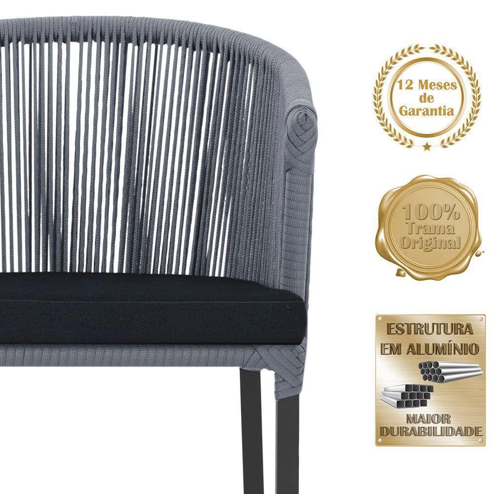 Mesa E 6 Cadeiras E Noronha Preto E12 Trama Original Prata - 3