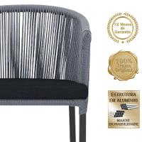 Mesa E 6 Cadeiras E Noronha Preto E12 Trama Original Prata - 3